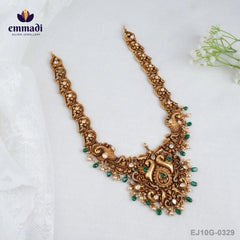 Parinita Polki Nakshi Green Long Necklace