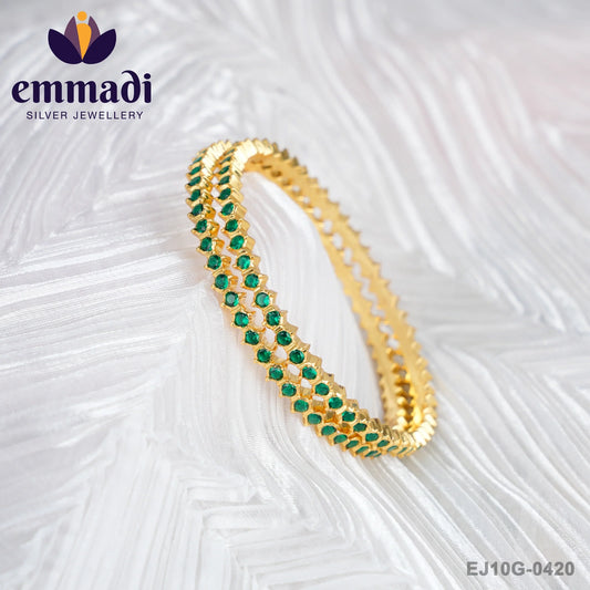 Pratibha Stone Green Bangles