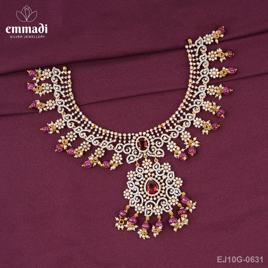 Saatwika Cz Red Necklace