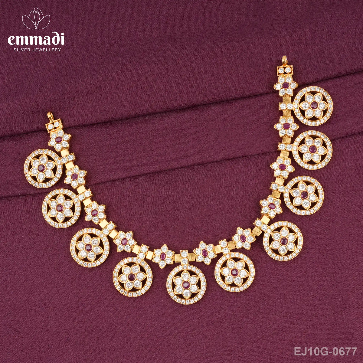 Samvarta Cz Red Necklace