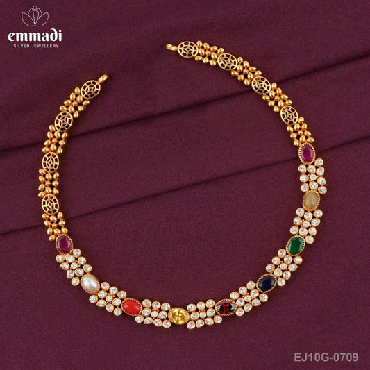 Sandipta Stone Navrathan Necklace