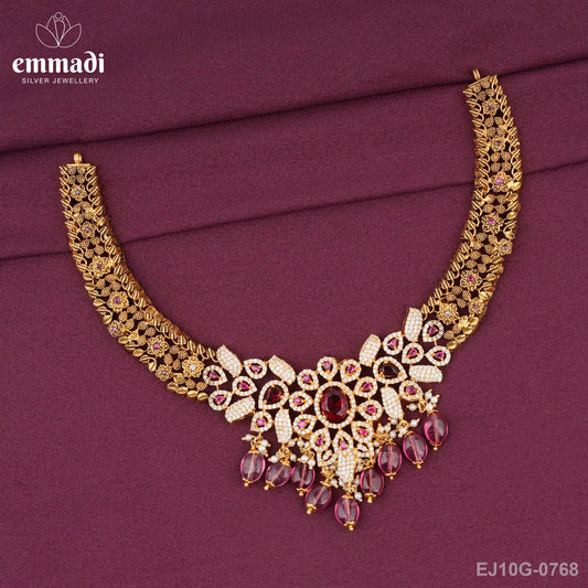 Shraddha Cz Red Necklace