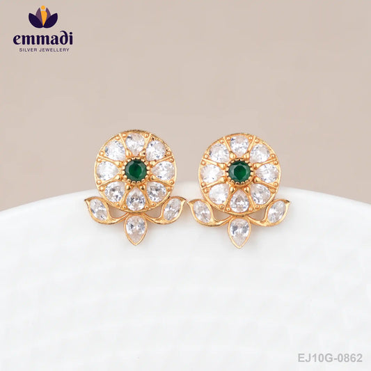 Srividya Stone Green Studs