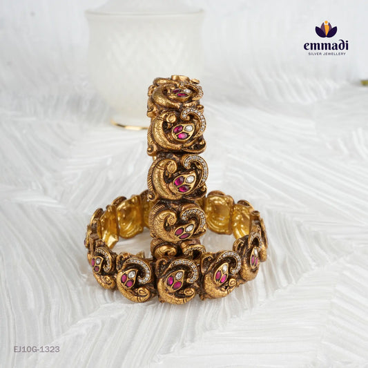 Sita Devi's Kundan Nakshi Pink Bangles: Handcrafted Indian Jewellery