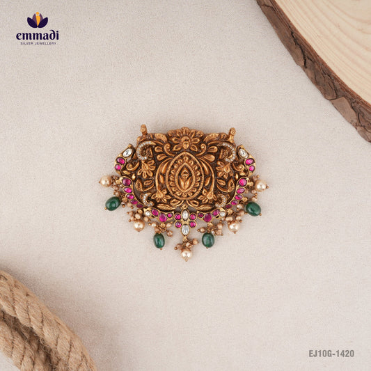 Ahavaniya Kundan Nakshi Pink Pendant