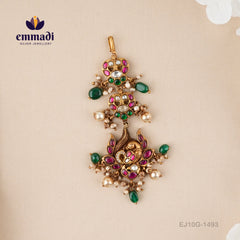 Shreya's Kundan Nakshi Multi Papidi Billa Jewellery Collection: Pure Gold Plating, 92.5 Silver