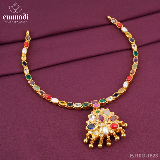 Deepamala Stone Navrathan Necklace
