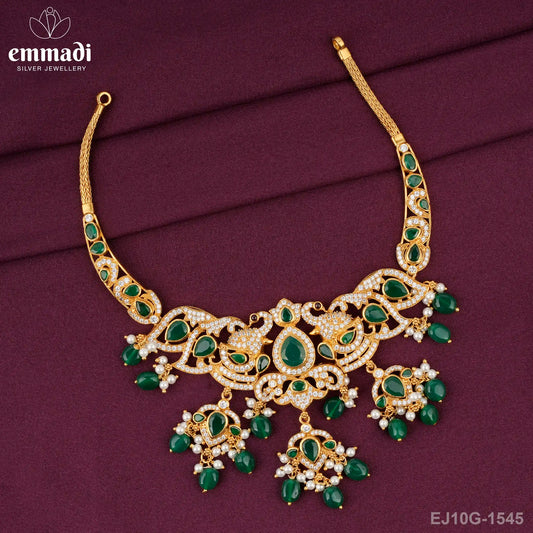 Dharaija Cz Green Necklace
