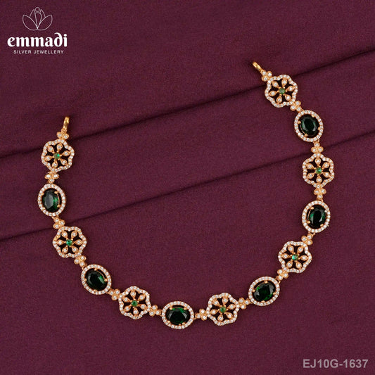 Jitamitra Cz Green Necklace