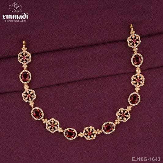 Kajallata Cz Red Necklace