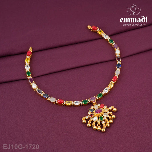 Maanavika Stone Navrathan Necklace