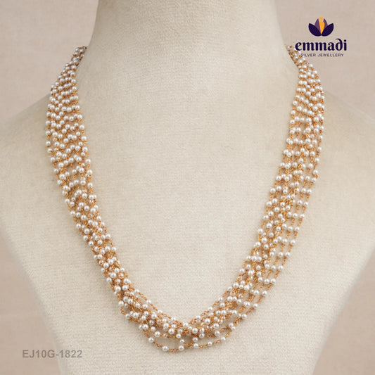 Manjistha Pearls White Chain