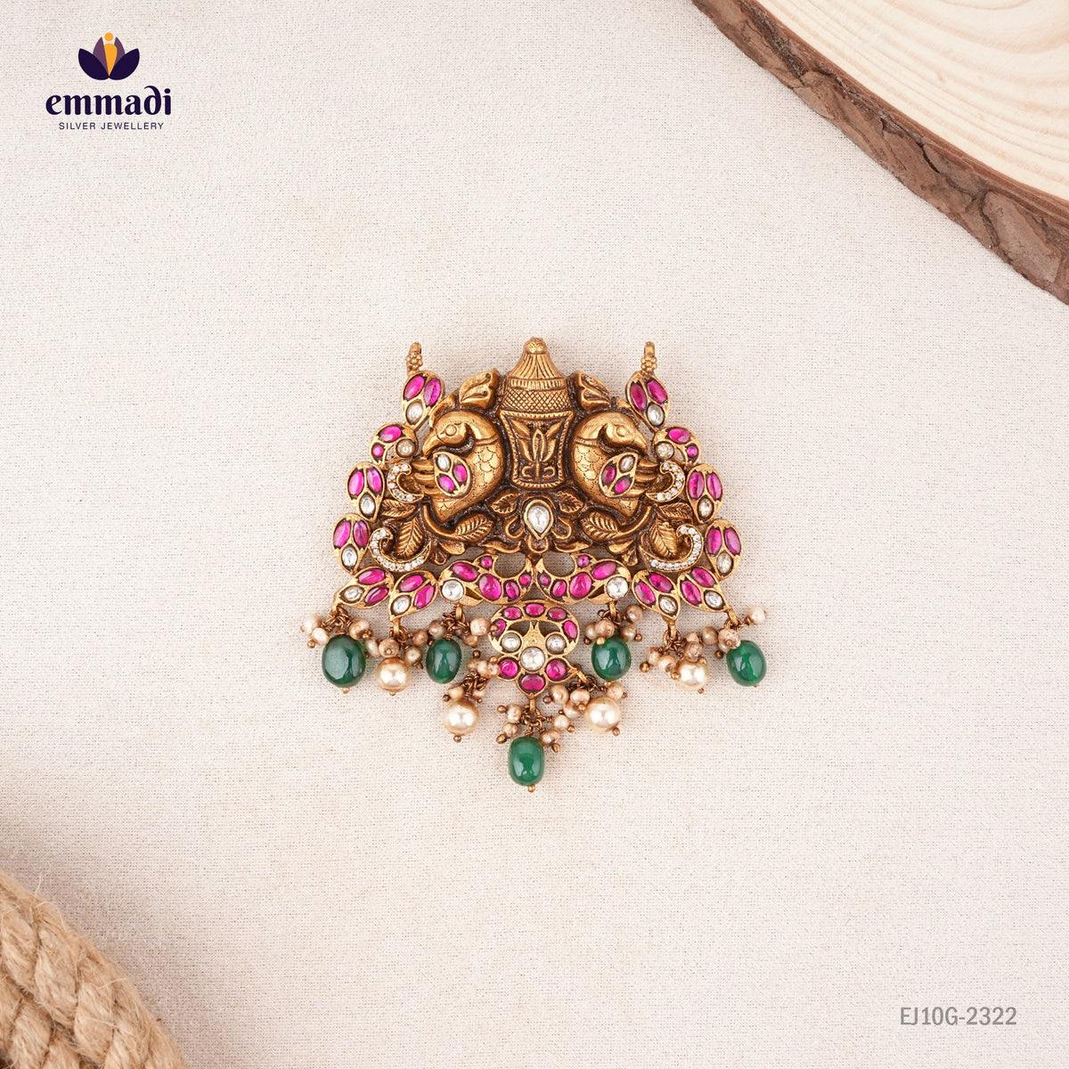 Sucharita Kundan Nakshi Pink Pendant