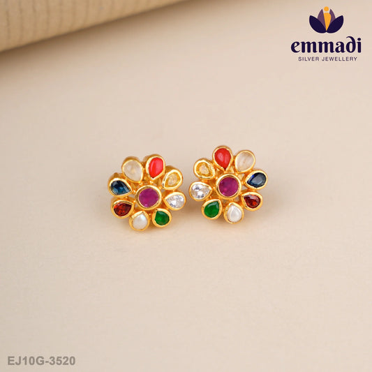 Sudarshana Stone Navrathan Studs