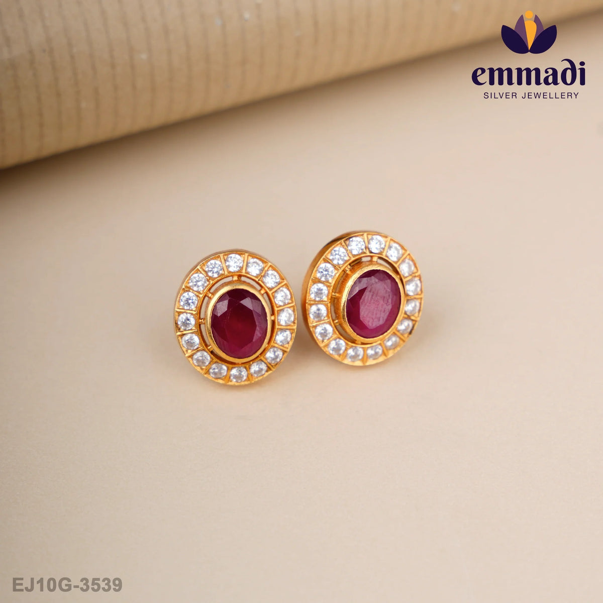 Sushobhana Stone Red Studs
