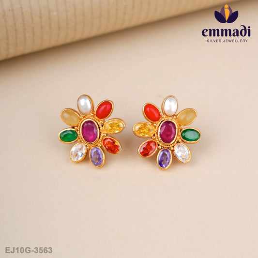 Tannishtha Stone Navrathan Studs