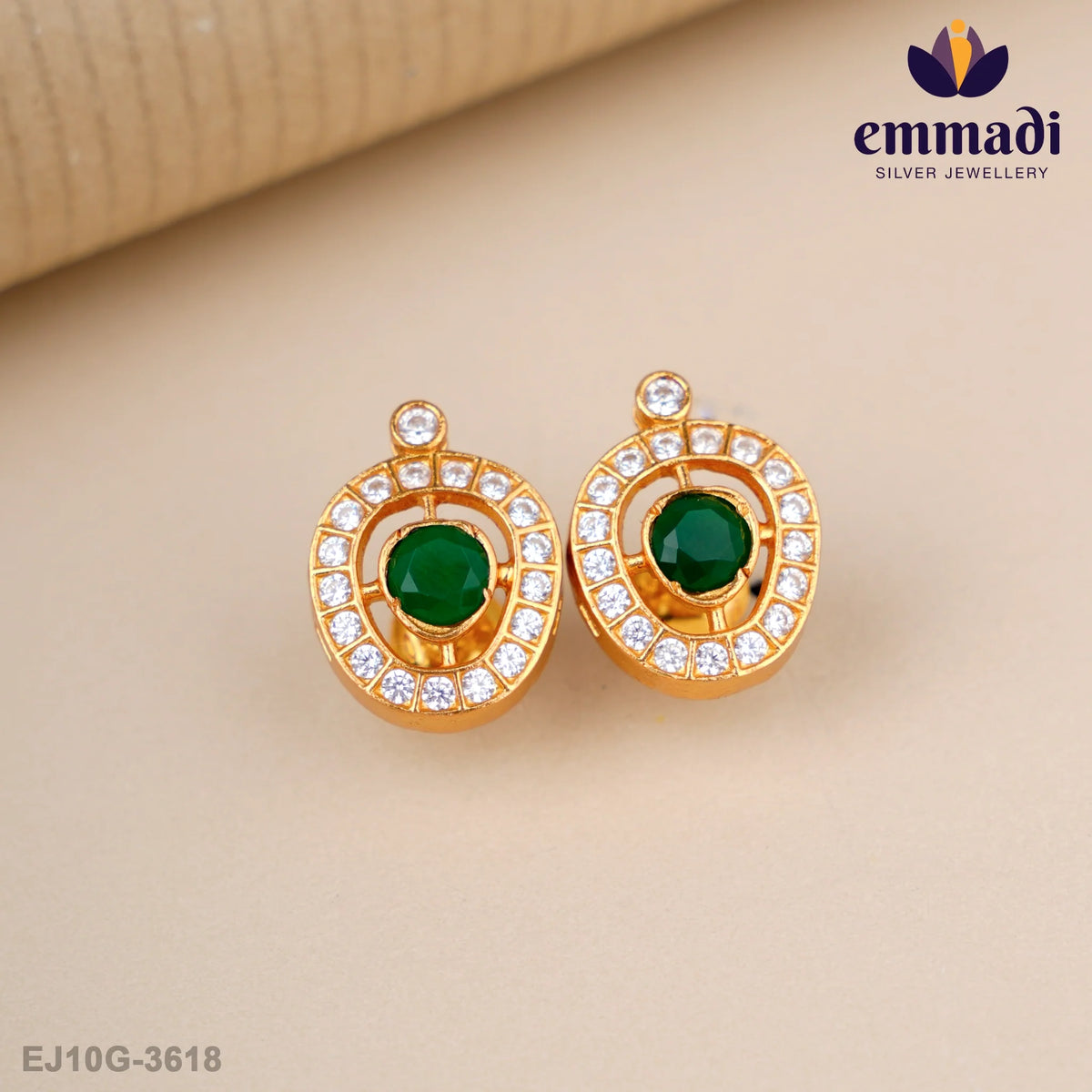 Yajnadhara Stone Green Studs
