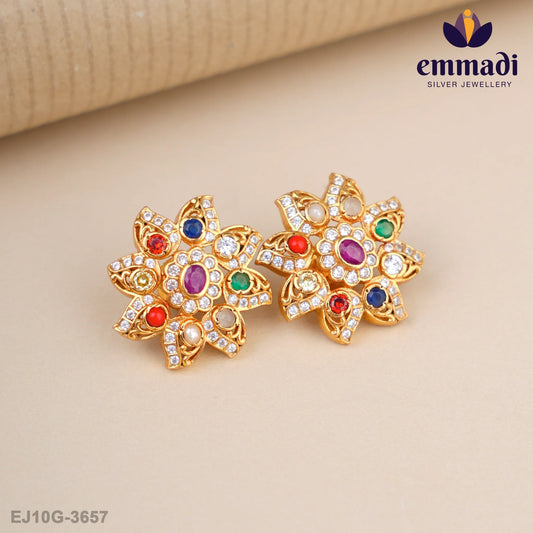 Champakmala Stone Navrathan Studs