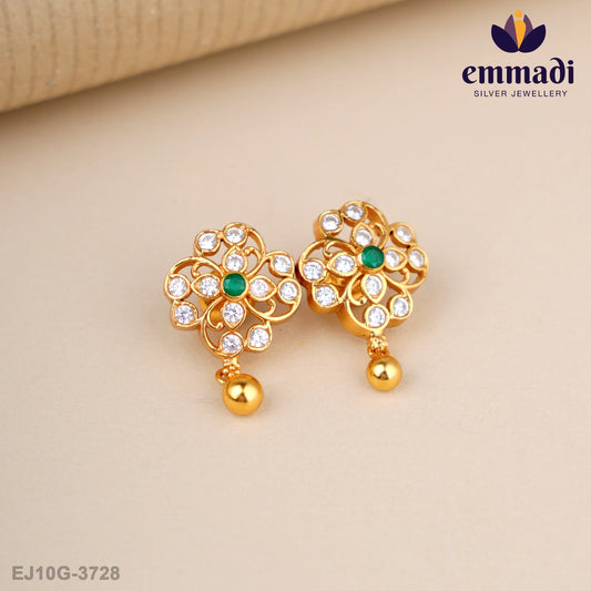 Dhanurdhara Stone Green Studs