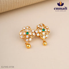 Dhanurdhara Stone Green Studs