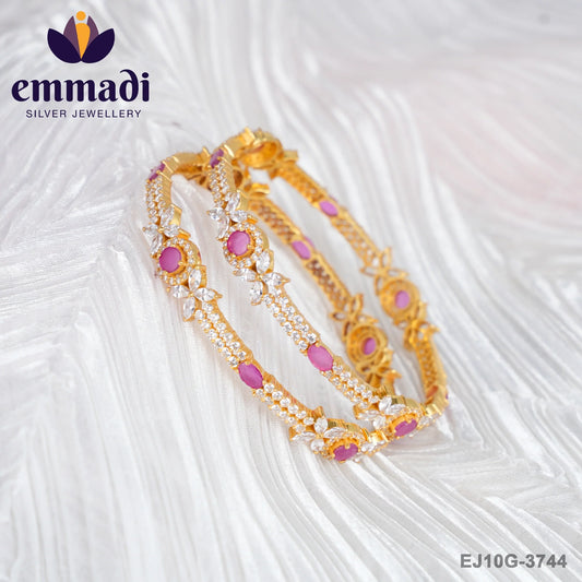 Divyaprabha Stone Pink Bangles