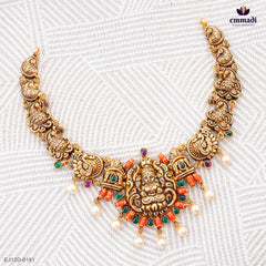 ILAMAYIL Exquisite Multi-Coloured Nakshi Necklace