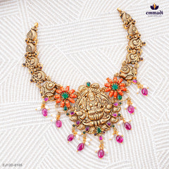ILLANANGAI Exquisite Multi-Coloured Nakshi Necklace