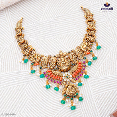 INBAGANI Exquisite Multi-Coloured Nakshi Necklace