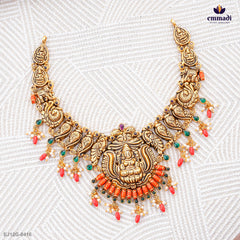 INDEERAH Exquisite Multi-Colored Nakshi Necklace