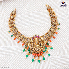 INDEIRAH Exquisite Multi-Colour Nakshi Necklace