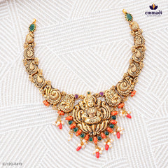 INDHU Exquisite Multi-Colored Nakshi Necklace