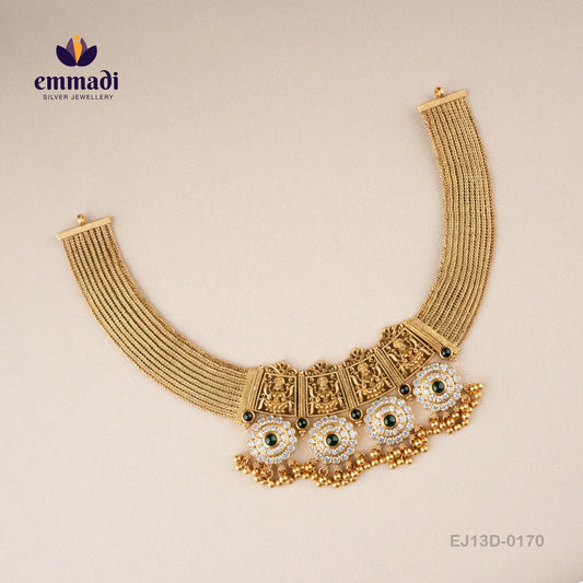 NAAN White Necklace - Handcrafted Indian Jewelry with Pure Gold Plating