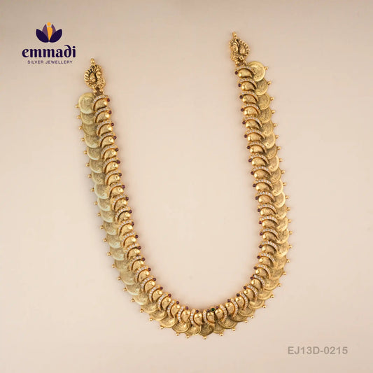 Saranya's KASULAPERU White Long Necklace Collection: Handcrafted Indian Jewelry