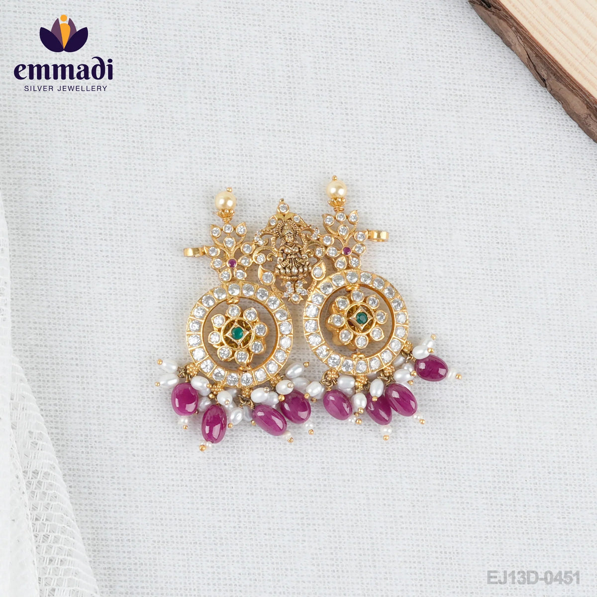 Ashmika AumSparsh Handcrafted Pendant: Premium CZ Multi