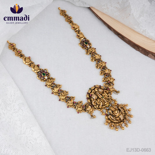 Aarushi Jewels: Nakshi Red Long Necklace