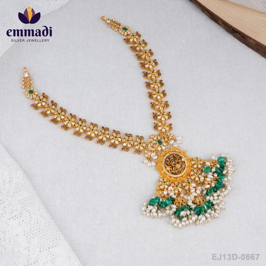Sahana Jewels - Nakshi White Long Necklace