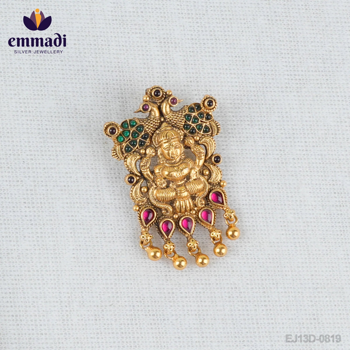 Anuja Nakshi Multi Pendant: Handcrafted with Pure Gold Plating 92.5 Silver by Emmadi Jewellers