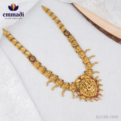 Aarushi Jewels: Nakshi Red Long Necklace