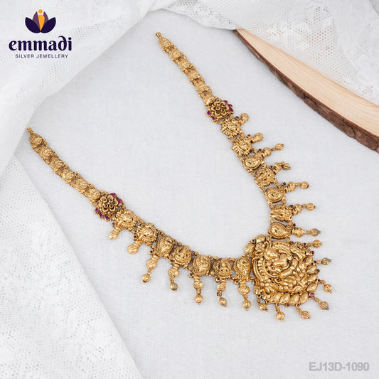 Aarushi Jewels: Nakshi Red Long Necklace