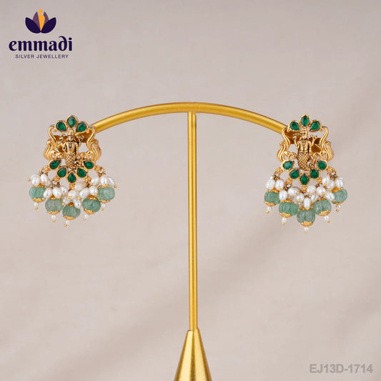 Priya's Nakshi Green Hangings: Handcrafted Indian Jewellery