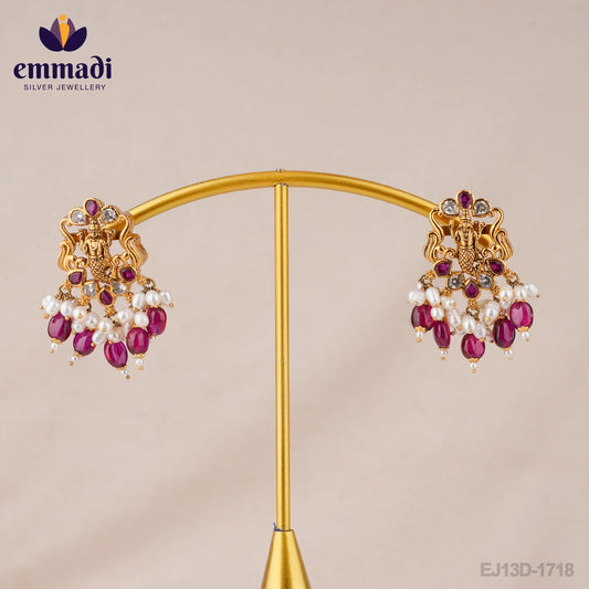 Saranya's Nakshi Red Hangings: Handcrafted Indian Jewellery