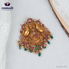 Anvita KUNDAN PENDANT: Handcrafted with Pure Gold Plating 92.5 Silver by Emmadi Jewellers