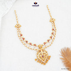 INDUMATEE Elegant Pink Stone Necklace