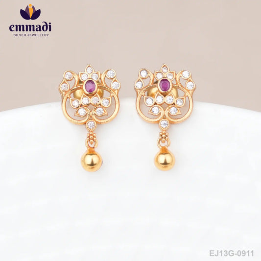 Baishakh Stone Red Studs
