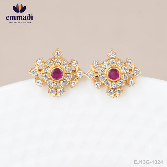Sastubh Stone Red Studs