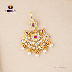 Shweta's Stone Pink Papidi Billa Jewellery - Handcrafted with Pure Gold Plating