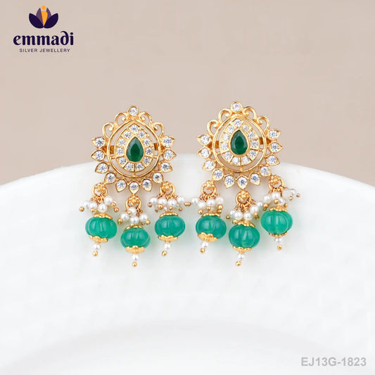 Druti Stone Green Studs