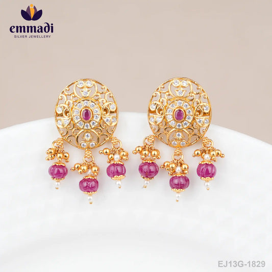 Eashi Stones Pink Ear Tops/Studs