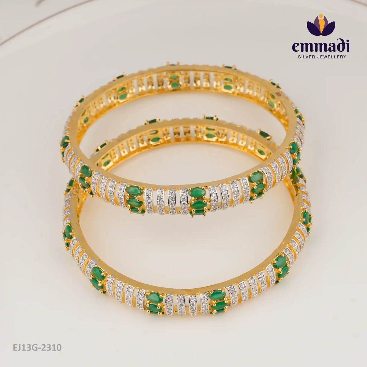 Noshi Premium Cz Green Bangles