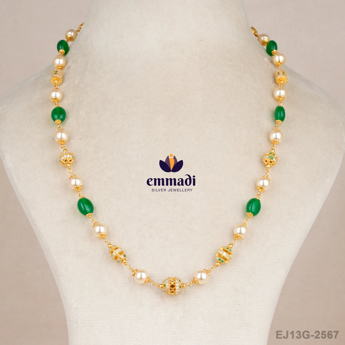 Sashi Pearls Green Chain
